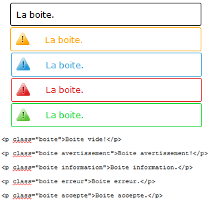 Boite et alerte Boite et alerte